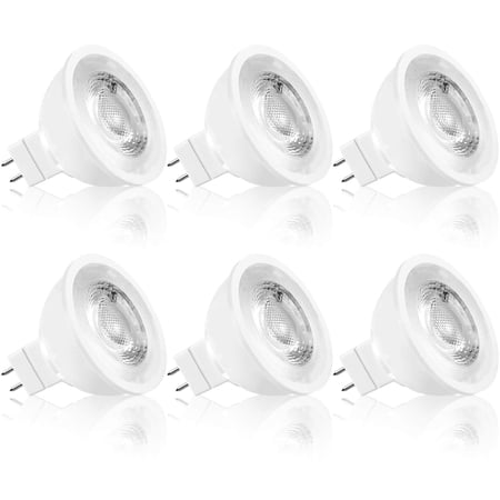 Luxrite MR16 LED Dimmable Spot Light Bulb 6.5W (50W Equivalent) 2700K Warm White 500 Lumens GU5.3 6 Pack