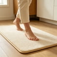 thumbnail image 2 of Bath Mat Bathroom Rug, Absorbent Fleece Floor Mat Non Slip Shower Toilet Room Rug for Sink Area Bathroom Decor, 23.62 x 15.75 in, Khaki, 2 of 6