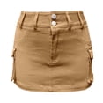 thumbnail image 4 of XDZJLR Women Jean Skirt Denim Skirts With Pocket Midi Skirt Fashion Casual Streetwear Modern Cargo Skirt Light Yellow Xs-Xl, 4 of 5