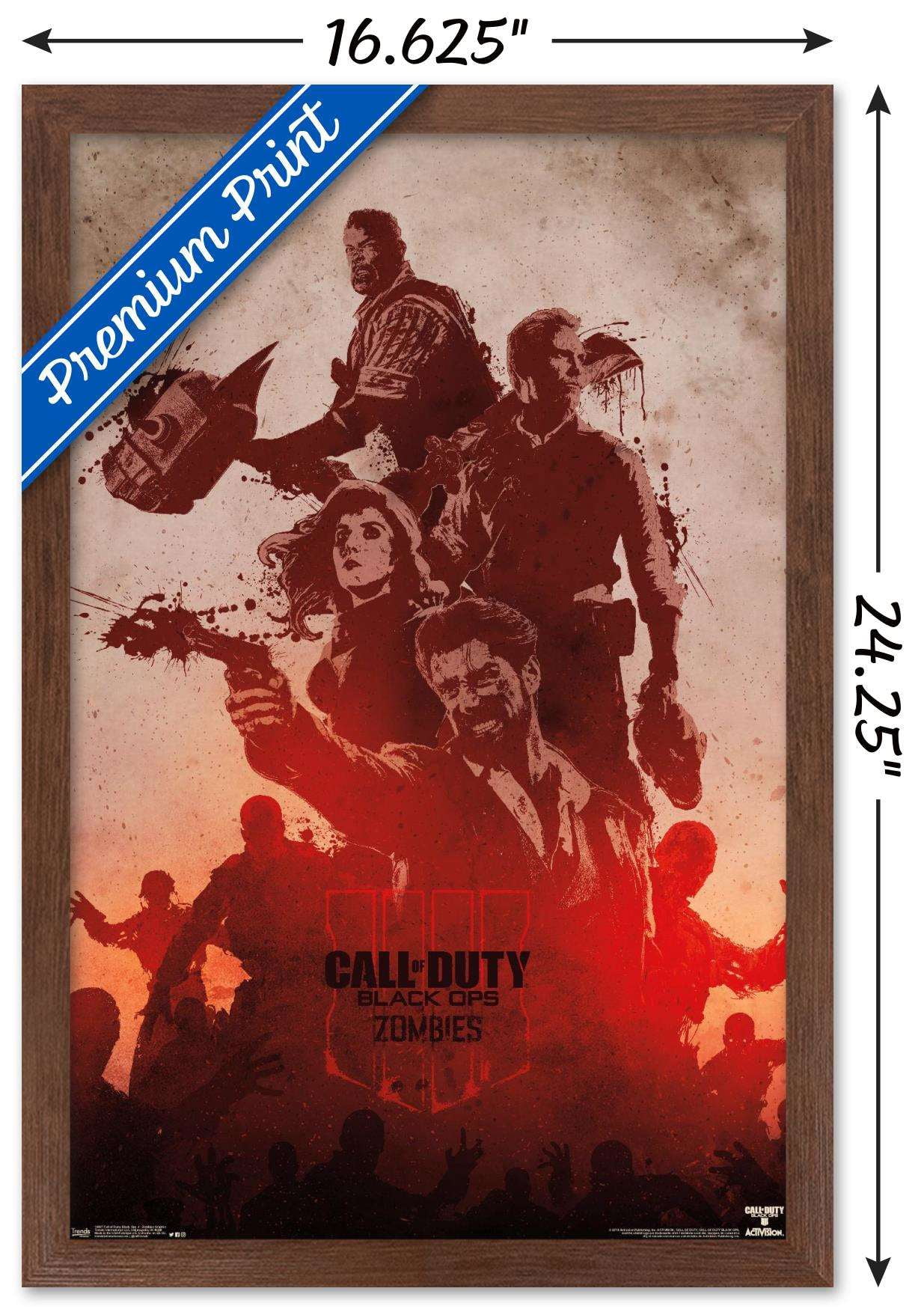 Call of Duty: Black Ops 4 - Zombie Graphic Wall Poster, 14.725" x 22.375", Framed