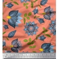 thumbnail image 1 of Soimoi Crepe Silk Fabric Leaves & Floral Artistic Print Fabric by the Yard 42 Inch Wide, 1 of 3