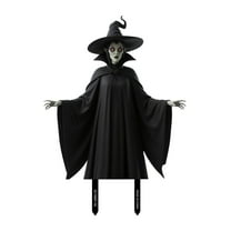 BinKFF Witch Garden Stakes for Halloween Decor, 8.5 inchs Halloween Pumpkin Bats Ghost Garden Yard Sign for Lawn Decorations Outdoor Garden Halloween Party Decor