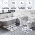 thumbnail image 5 of Blue Yellow Palm Tree Bath Mat 3 Piece Bathroom Rug Set, Summer Botanical Tropical Non Slip Bath Rug Contour Mat and Toilet Lid Cover, Absorbent Shower Mats Soft Bath Rugs and Mats Sets, 5 of 8