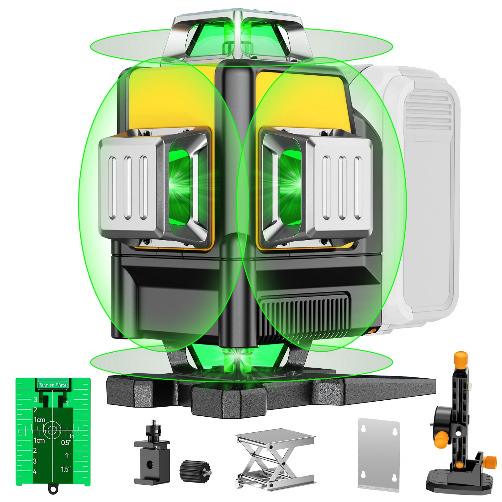 Laser Level with Tripod Compatible with 20V Battery, 4D Green 16-Line 4x360° Self Leveling Lazer Leveler Tool for Construction, Floor Tile, Home Renovation, Indoor Use, NO Battery