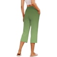 thumbnail image 4 of VV AVEORS Tear Away Capri Sweatpants For Women Breakaway Wide Leg Knee Ankle Replacement Adaptive Pants Green L, 4 of 5