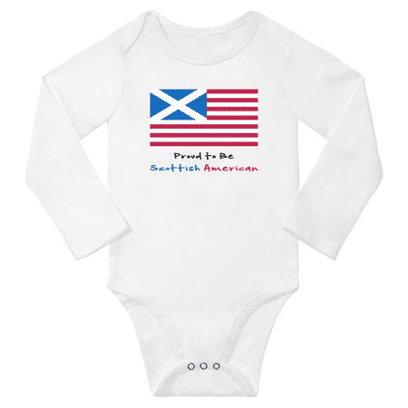

Proud to be Scottish American Baby Long Slevve Bodysuit Romper (White 12-18 Months)