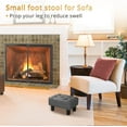 thumbnail image 3 of Tufted Fabric Ottoman Foot Stool with Plastic Legs, 9''H Rectangle Footrest, Non-Slip Pads for Sofa & Living Room, 3 of 7