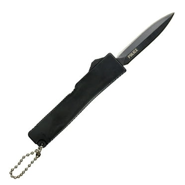 Defender 8 KeyChain Knife Stainless Steel Black Handle KeyChain Lock