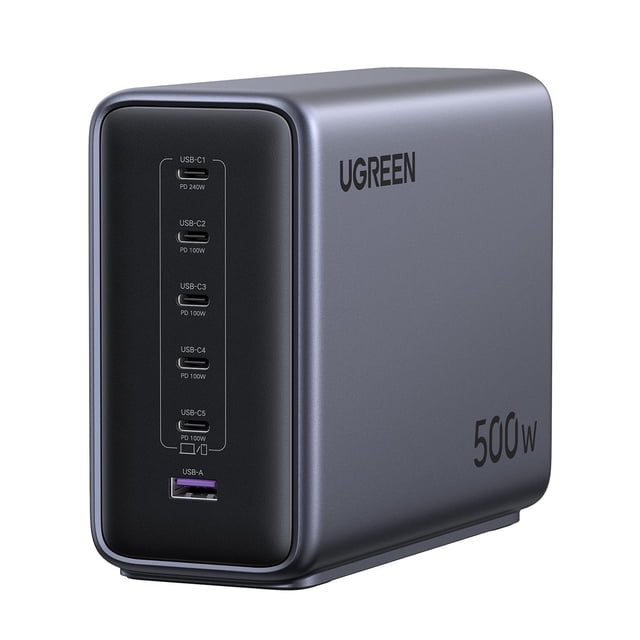 Estación de carga UGREEN Nexode 500W, 6 puertos USB-C USB-A 240W