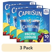 (3 pack) Capri Sun Flavored with Other Natural Flavor Juice Drink Blend, 10 Pouches, for School Lunches and On-the-Go Hydration, Pacific Cooler, All Natural Ingredients, 6 fl oz