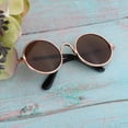 thumbnail image 3 of 1/6 Scale Doll Round Golden Eyeglasses Sunglasses For Dolls Charms Fashion Accessory Brown, 3 of 8