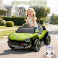 thumbnail image 3 of Electric Car-12V Ride-On Toy w/Parent Remote Control | LED Lights, Bluetooth & MP3 Player for Boys and Girls,Green, 3 of 7
