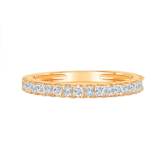0.285 ctw Wedding Band for Women - 18K Yellow Gold Moissanite Stackable Eternity Ring