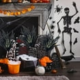 thumbnail image 5 of Artificial Pine Branch Halloween Decor, 18" Black Gothic Floral Pick for Haunted House Centerpiece, Eerie Wreath Spider Web Display(F), 5 of 6