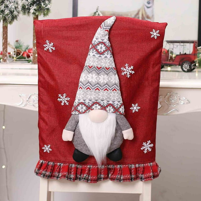 LSLJS Christmas Decoration Supplies, Christmas Decorations Christmas Chair Cover Doll Table and Chair Cover Kitchen Dress Up Props, Christmas Decorations