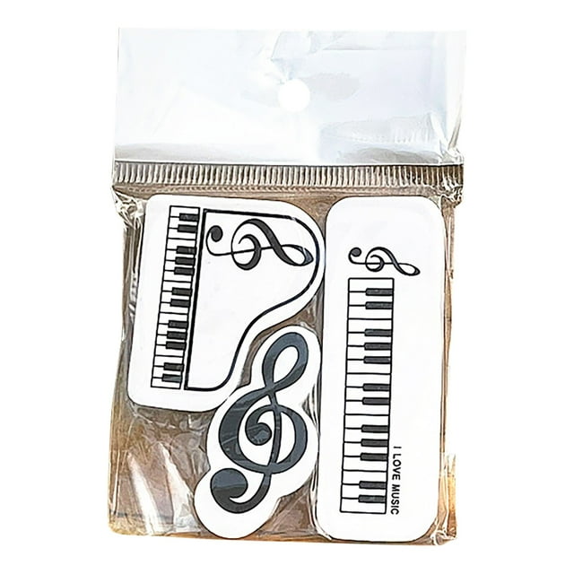 Tool Kit for Home, Note Shaped Eraser | Creative Stationery with Piano and Guitar Instrument Themes | Powerful Cleaning without Leaving Marks | Fun Music Learning Companion. Color Random