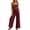 Red, variant on Floral Overalls for Women Boho Embroidered Wide Leg Cotton Linen Jumpsuits Loose Lightweight Adjustable Strap Cute Overalls, 2XL