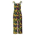 thumbnail image 3 of Jinhomg Holiday Overalls for Women 2025 Fancy Mardi Gras Themed Jumpsuits Loose One Piece Sleeveless Wide Leg Rompers with Pockets Limited Time 90 off Clearance Sale Multicolor M, 3 of 5