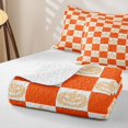 thumbnail image 4 of Homewish Pumpkin Plaid Twin Quilt Set, Happy Halloween Twin Coverlet Set, Orange Cream White, 2 Pieces 1 Bedspread and 1 Pillowcase, 4 of 7