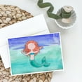 thumbnail image 2 of Ginger Mermaid Watercolor Greeting Cards and Envelopes Pack of 8, 2 of 2