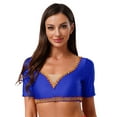 thumbnail image 5 of Aislor Women 2-piece Belly Dancing for Rave Party Shiny Sequin Tassel Outfits Royal Blue XXL, 5 of 7