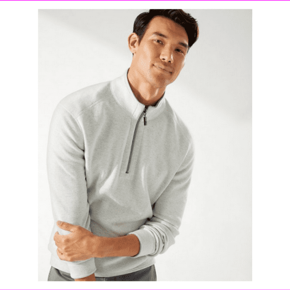 $118 Tommy Bahama Men's Flipshore Half-Zip Reversible Sweatshirt,2XLB/2TGG