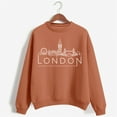 thumbnail image 2 of Gkeoshab Women'S Clothing Women's Solid Color Round Neck Long Sleeve Print Crewneck Sweatshirt - Urban Graphic Pullover Top for Casual Wear Orange XL, 2 of 3