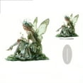thumbnail image 2 of Zhi Green Forest Fairy Acrylic Decor With Floral Crown, Great for Living Room And Home Decor, Elegant Ornament For Shelf And Accents, 2 of 7