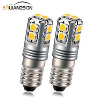 Ruiandsion E10 LED Bulb, Pack of 2, 6-40V Non-Polar 3W 600LM 6000K Warm White Light for Flashlights Bike Lights Camping Emergency Replacement