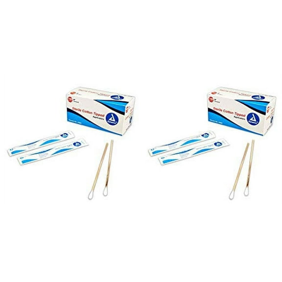 4305 Cotton Tipped Applicators 6", Sterile, 2 Per Pouch. 100 Pouches/Box (2 Pack)