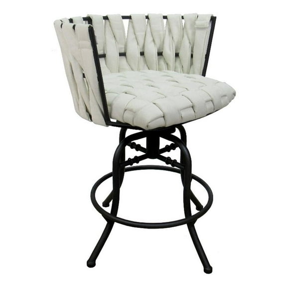 Metalona Counter 26" Swivel Tilt Metal Bar Stool - White - Black