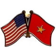 thumbnail image 4 of Box of 12 Vietnam & US Crossed Flag Lapel Pins, Vietnamese & American Double Friendship Pin Badge, 4 of 4