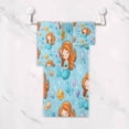 thumbnail image 5 of 3 Sizes of Towel Sets Including Bath Towel Hand Towel and Washcloth for Daily Use Little Mermaids and Seashells, 5 of 8