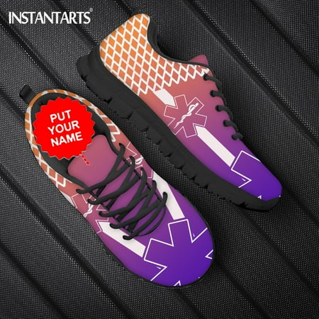 

Luxury Designer Shoes For Women Cute Gradient Art Paramedic Emt Print Casual Sneaker Light Weight Lace Up Summer Mesh Shoes 2021