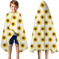 thumbnail image 3 of White Yellow Sunflower Pattern Hooded Bath Towel，50"x30" for Ages 3 To 12 Kids, Quick Dry Lightweight Soft Microfiber Hood Beach Towel Cover Up for Kids, 3 of 7