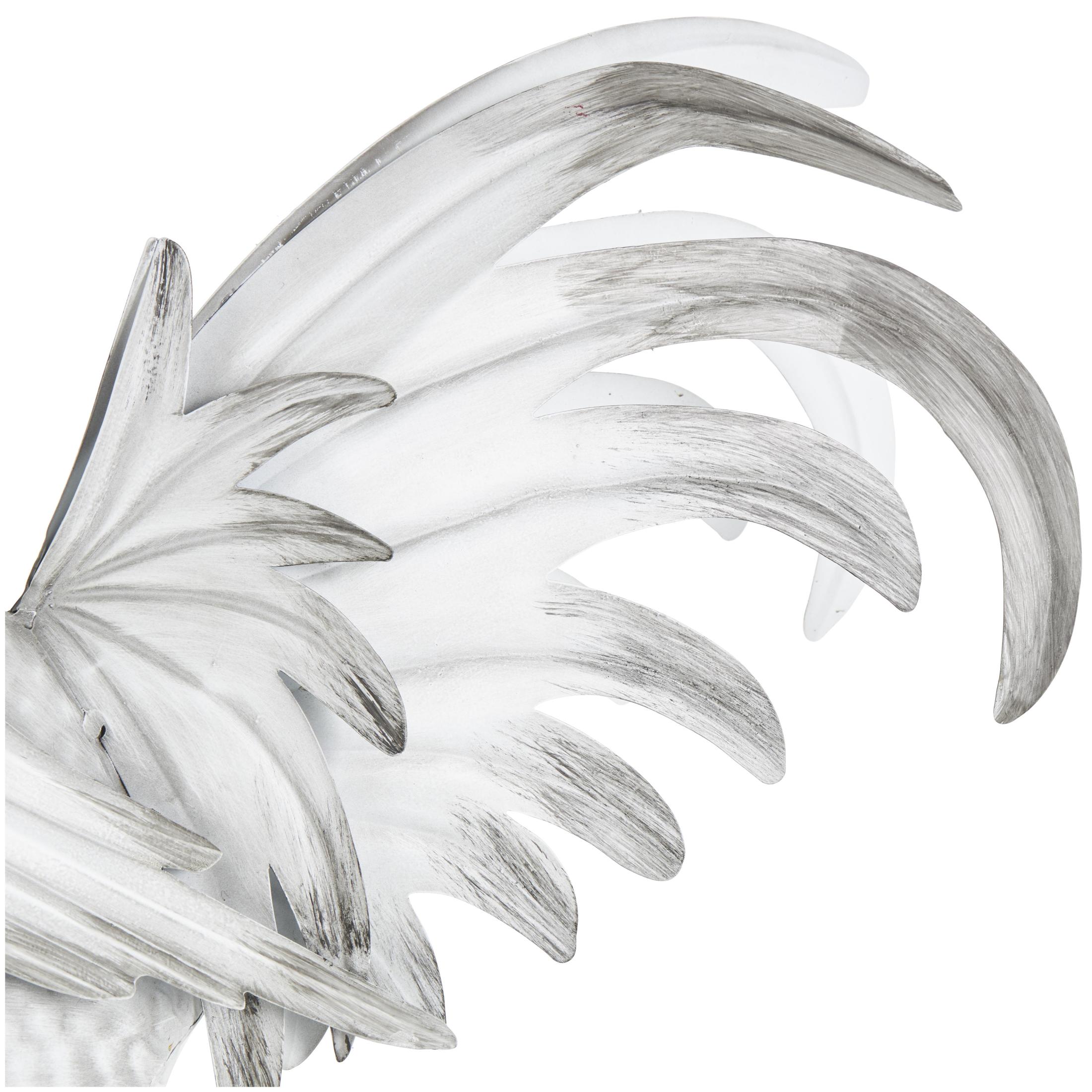 DecMode 18" Rooster Garden Sculpture with Black Texturing and Red Accents