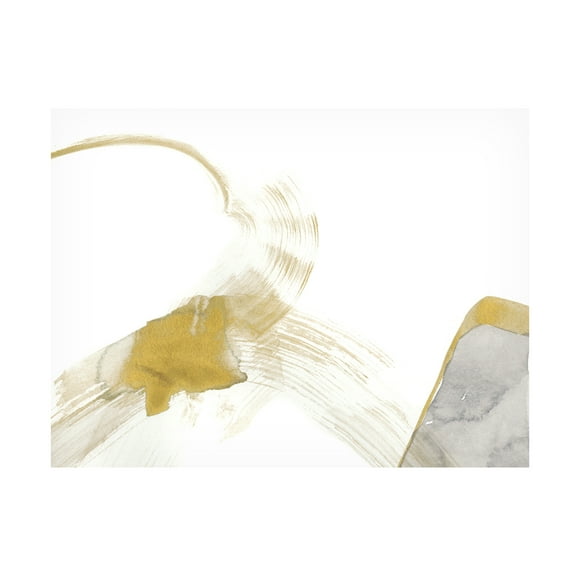 Jennifer Goldberger 'Gold & Grey Exploration II' Canvas Art