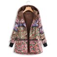 thumbnail image 2 of asdoklhq Womens Plus Size Coats Clearance Womens Winter Warm Outwear Printed Hooded Pockets Vintage Oversize Coats, 2 of 9