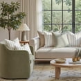 thumbnail image 5 of Decorative Sage Green Throw Pillow Covers 20x20 Set of 2, Striped Textured Farmhouse Pillow Covers, Soft Chenille Cushion Covers for Couch Sofa Bed Home Decor, 5 of 6