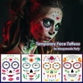 thumbnail image 2 of Tatuajes temporales de cara de Halloween Pegatinas de maquillaje de Halloween Caramelo de fiesta de disfraces Labymos Etiqueta engomada del tatuaje, 2 of 7