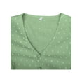 thumbnail image 4 of SAYOO Camisa suelta con botones en la parte delantera para mujer, blusas de trabajo de lunares suizos con cuello en V y mangas con volantes de verano SAYOO  Vida cotidiana, 4 of 5