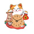 thumbnail image 4 of Reloj de pared con diseño de gato feliz, decorativo, bonito y único, ideal como regalo para niños. S, 4 of 9