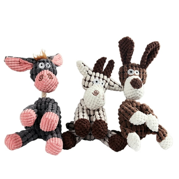 Donkey Corduroy Dog Stuffed Animal Dog Sound Toys Donkey Corduroy Dog Dog Training Accessories Wear Resisting Stuffed Animal Dog Sound Toys
