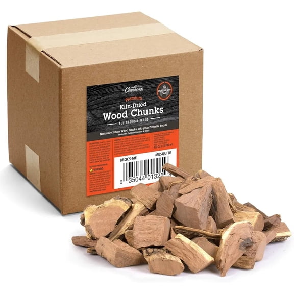Camerons Products Smoking Wood Chunks (Mesquite) ~ 5 Pounds, 420 cu. in. - Kiln Dried BBQ Large Cut Chips- All Natural Barbecue Smoker Chunks for Smoking Meat