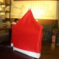 thumbnail image 2 of Christmas Santa Hat Chair Back Covers for Dining Room Home Holiday Party Decor, 2 of 6