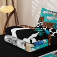 thumbnail image 5 of Manfei Western Floral Bull Skull Zipper Twin Comforter Sets with Fitted Sheet and 2 Pillowcases,Boho Damask Cow Print Zipper Bedding Set,White Turquoise,Reversible, 5 of 7