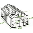 thumbnail image 3 of Jocisland 10x18 ft Polycarbonate Greenhouse with Rain Gutter & 4 Roof Vents, Heavy Duty Aluminum Greenhouse for Outdoor Garden Backyard, Black, 3 of 8