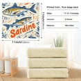 thumbnail image 6 of Yayeee 6 Pack Kitchen Dish Cloths for Washing Dishes Soft Absorbent Microfiber Towels, Blue Sardines Pattern, 6 of 9