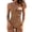 Khaki, variant on Huowey Swimwear Suit Women Monokinis Bathing Tummy Control Ruched Swimsuits V-Neck Swimwears Bohemian Bathing Suit Honeymoon Cruise Trendy Wear