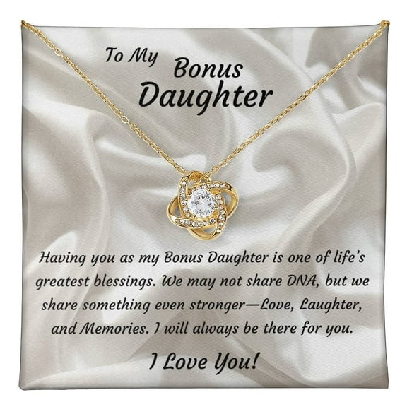 BrillanceAura For My Bonus Daughter 18k Yellow Gold Finish Love Knot Necklace Birthday, College, Graduation Gift
